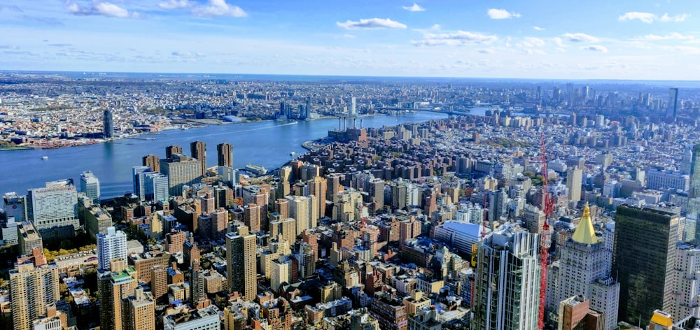 an aerial view of the city of new york