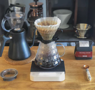 clear glass coffee pitcher