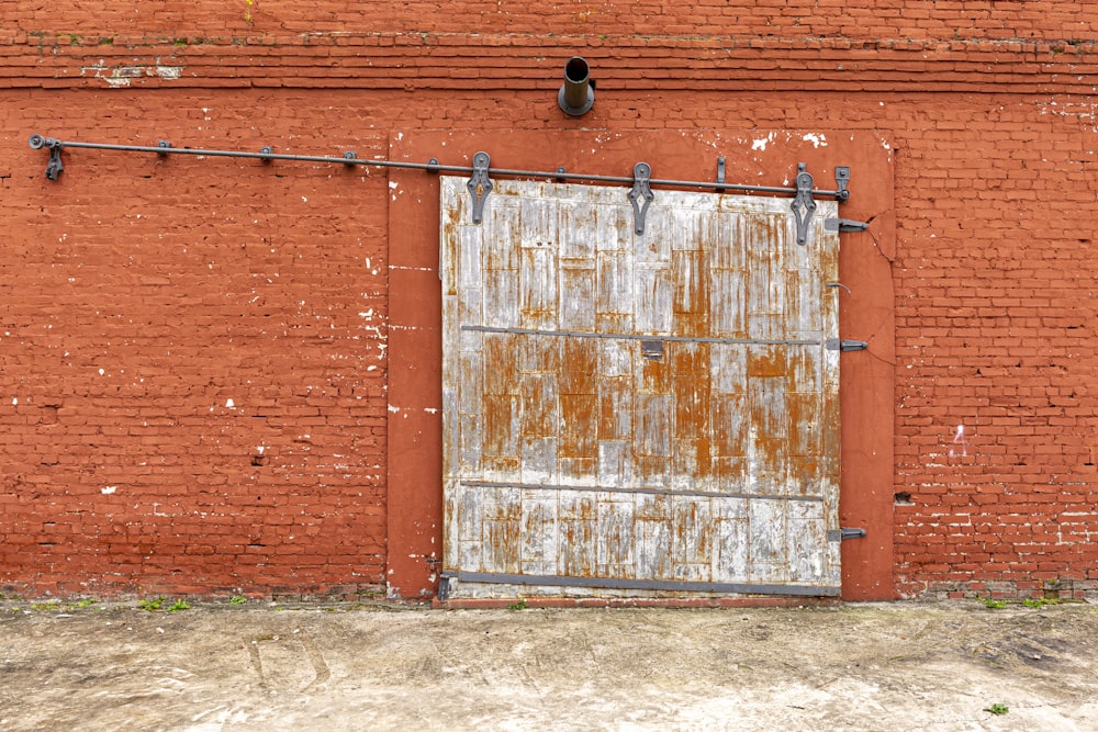 white and orange door