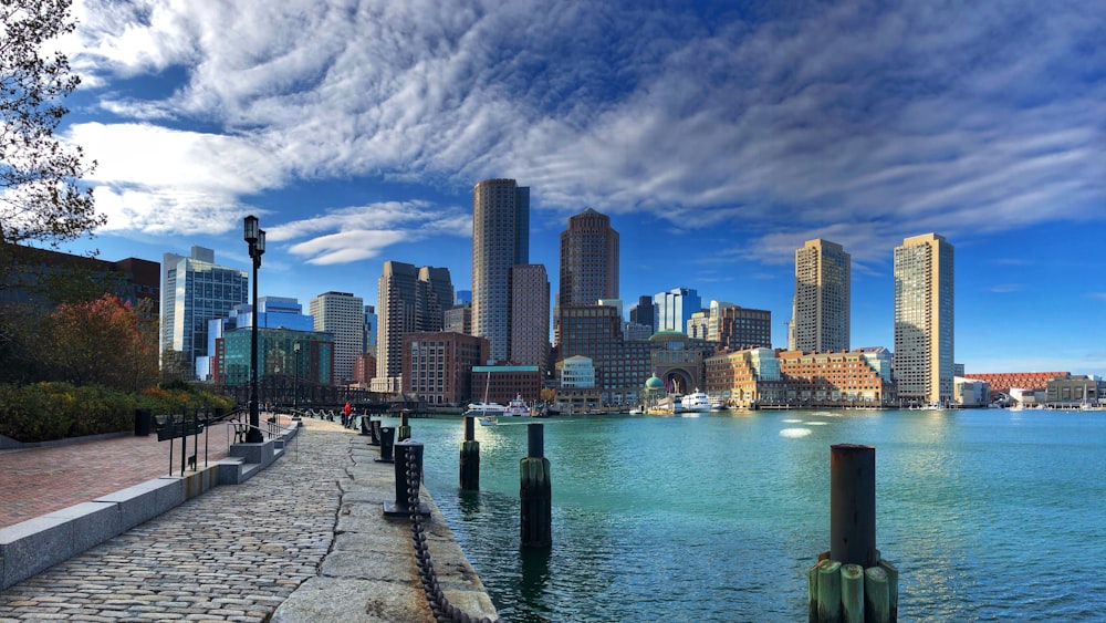 a view of a city from across the water