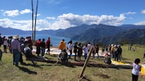 A scenic view of a mission trip in action, showcasing teamwork and service.