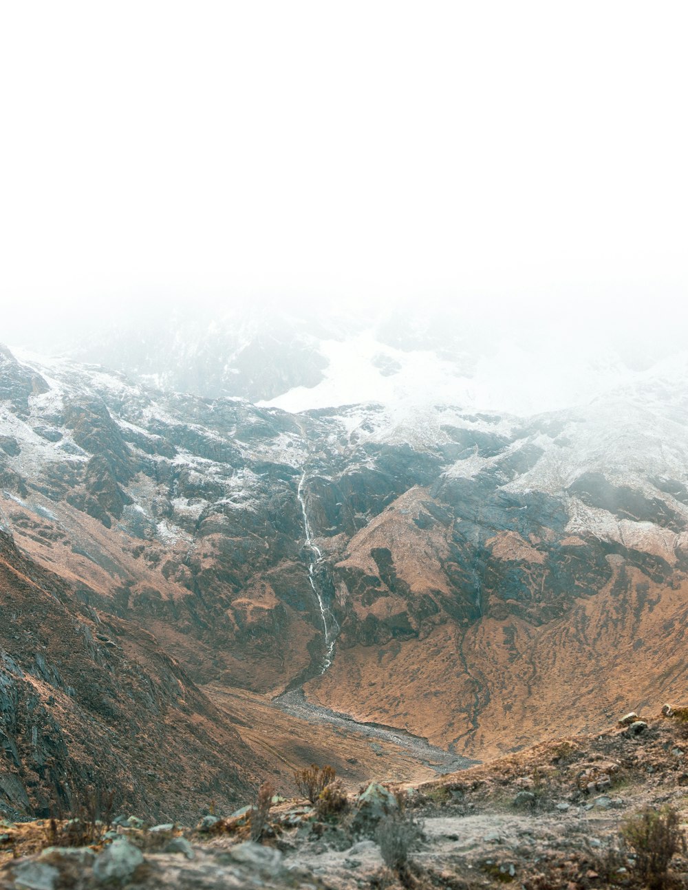 icy mountain slope scenery