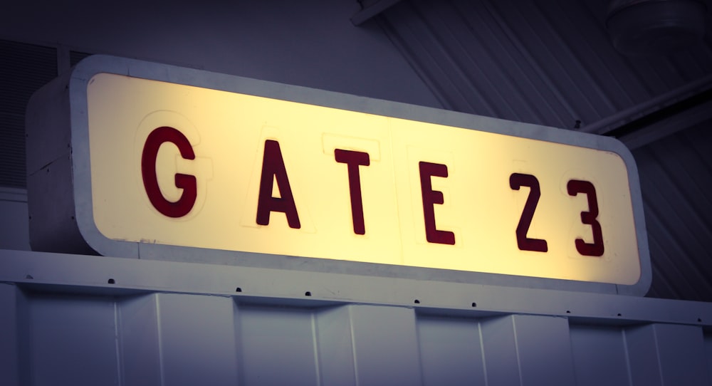 gate 23 signage