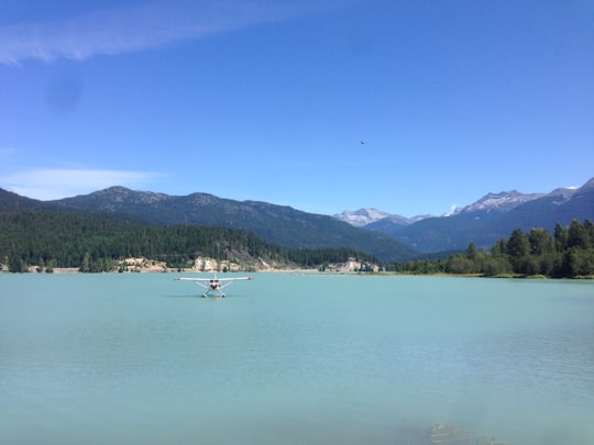 plane on the body of water in Garibaldi Provincial Park Canada