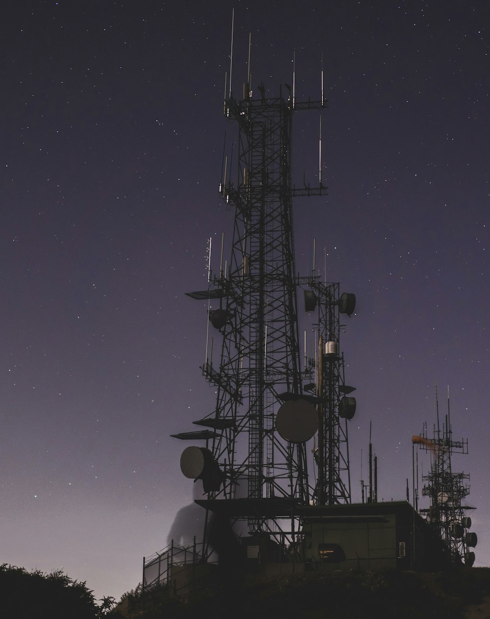 telecommunications tower on hill