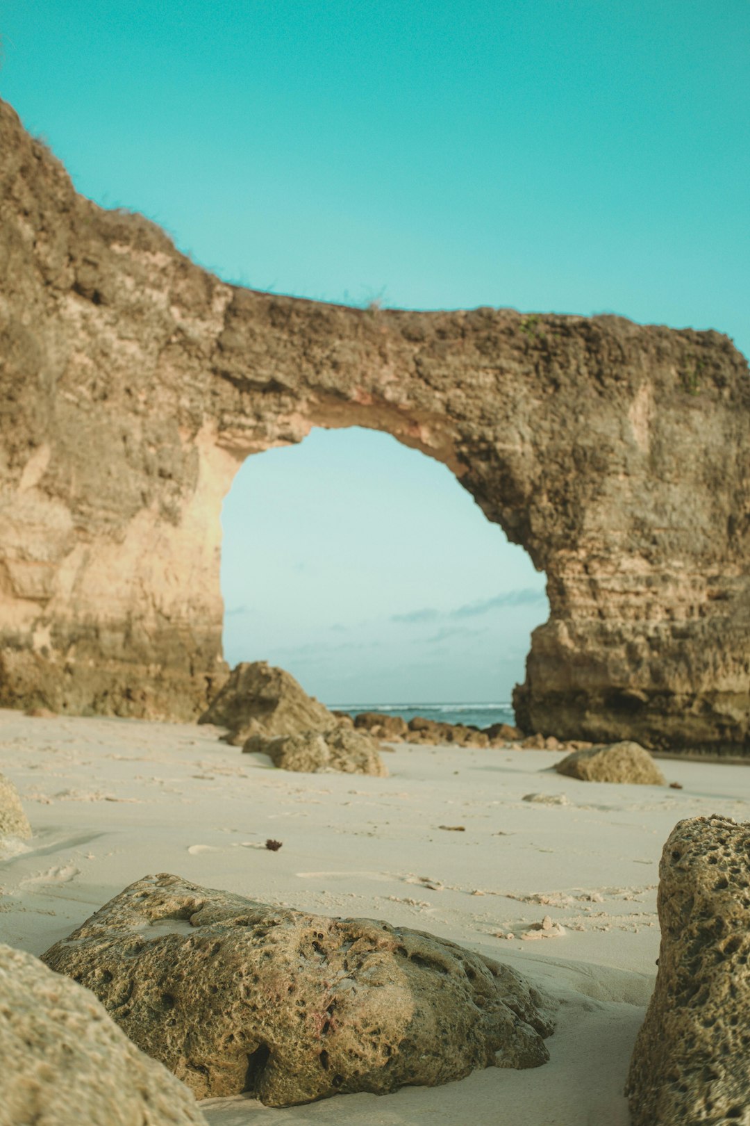 Natural arch photo spot Pantai Mbawana Indonesia