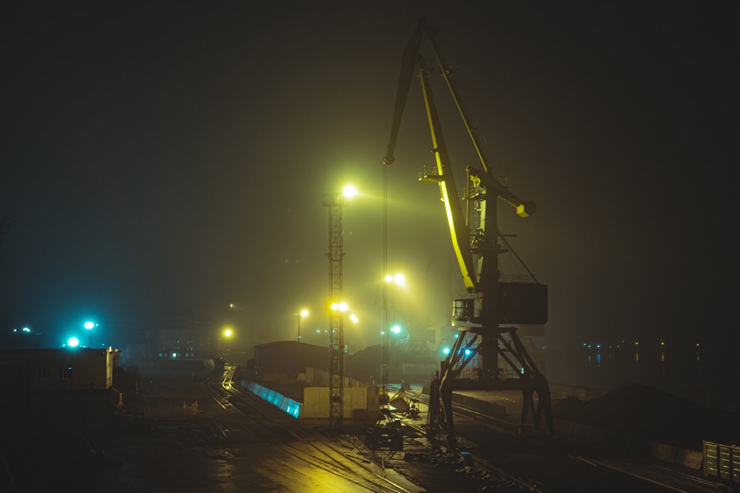 lighted tower crane