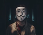 person wearing guy fawkes mask