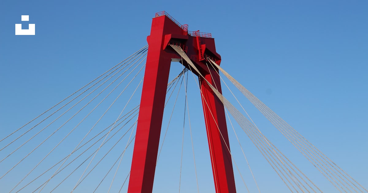 Pont suspendu autoancré rouge photo Image gratuite de Willemsbrug