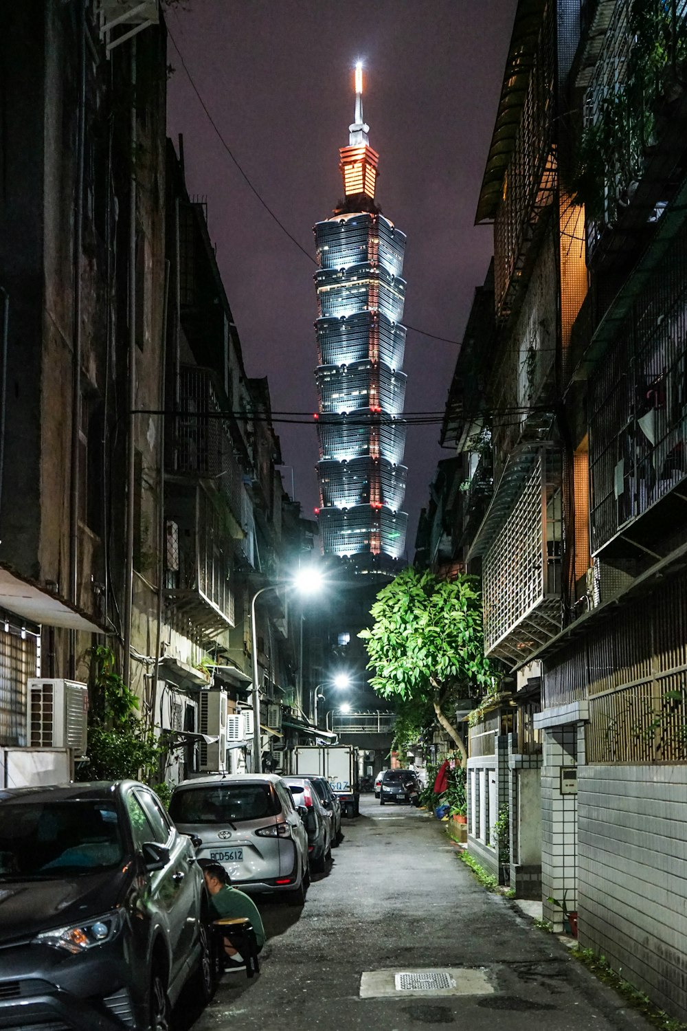 lighted Taipei 101 tower