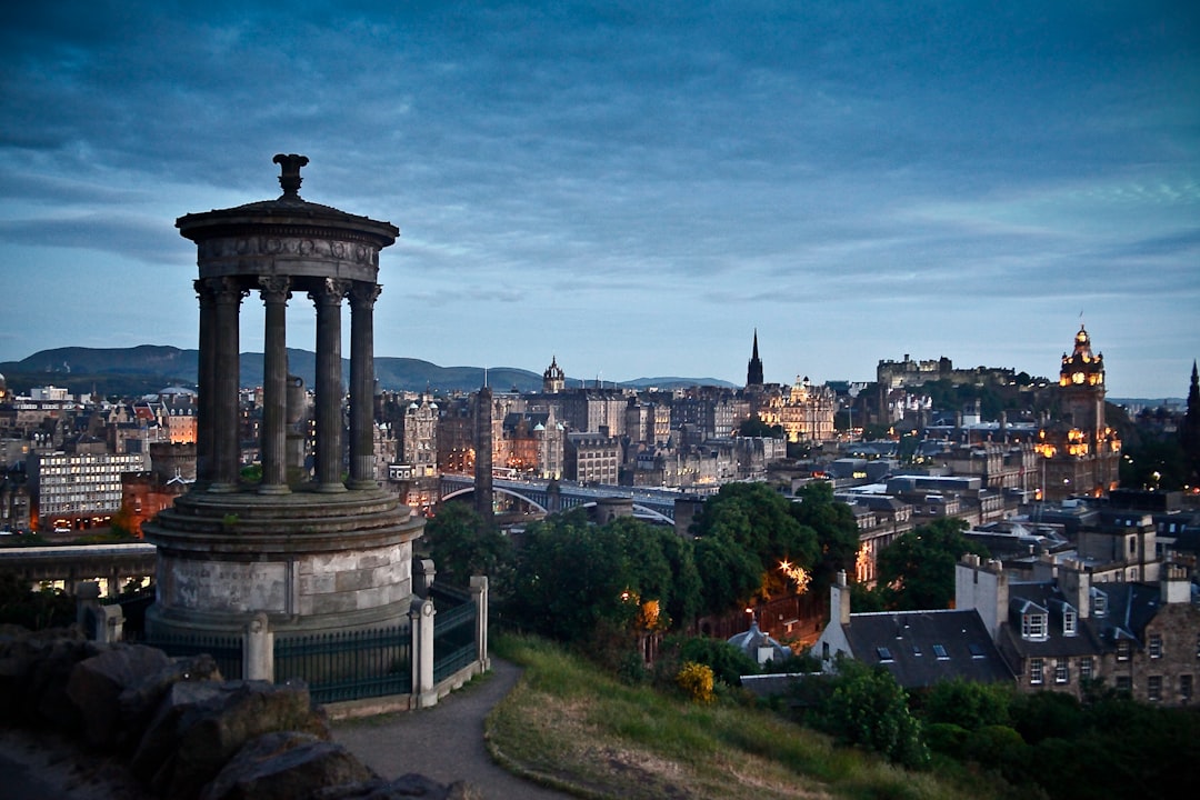 building and sky, © Peter A. Cordes – Carlton Hill and Edinburgh at sunset.