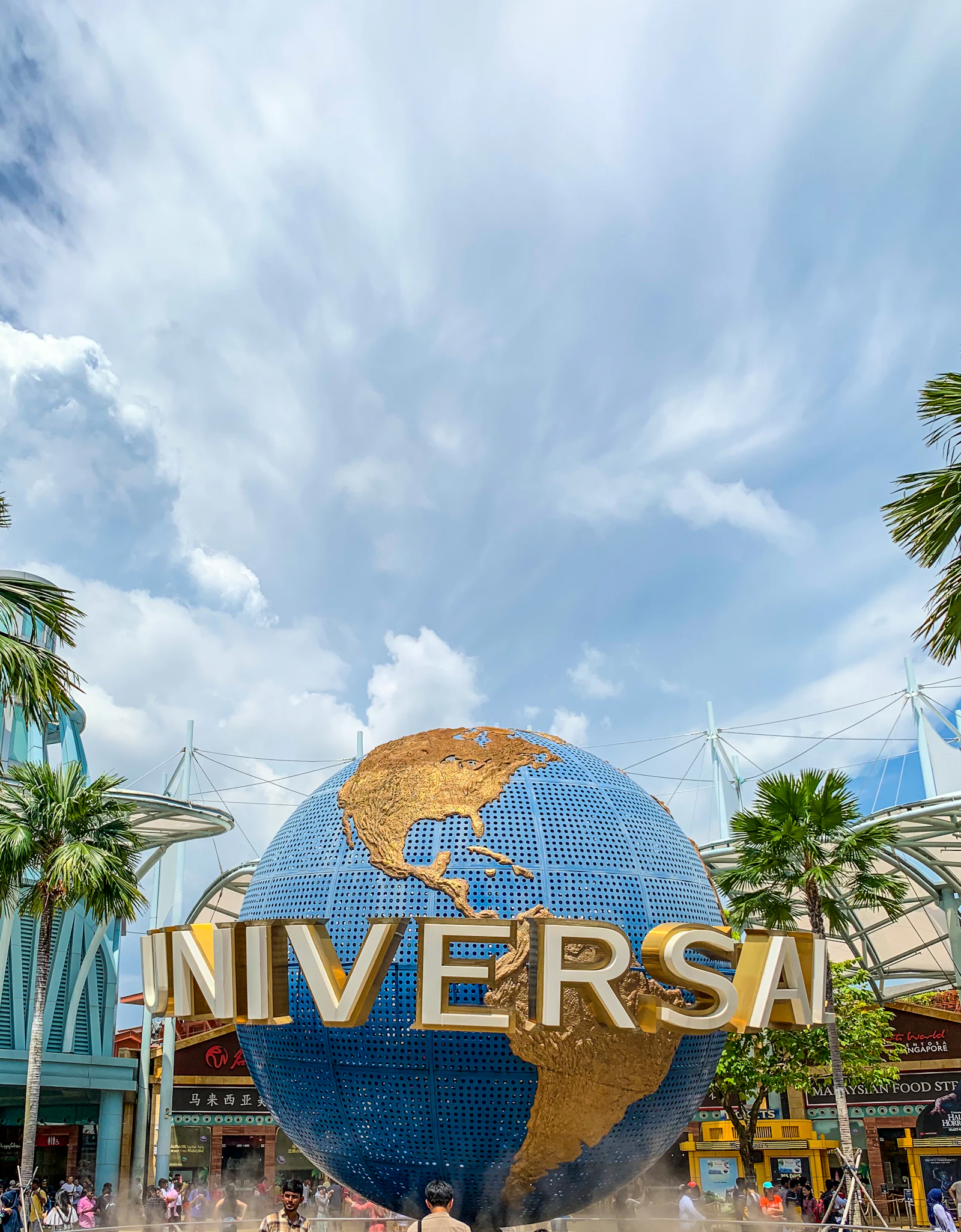 The Universal Studios Singapore globe on Sentosa island