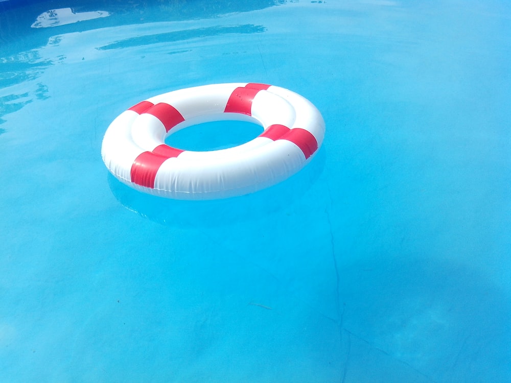 red and white floater