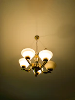gold-colored chandelier