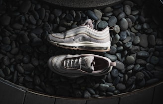 Comfortable shoes arranged artistically, representing innovation in design.