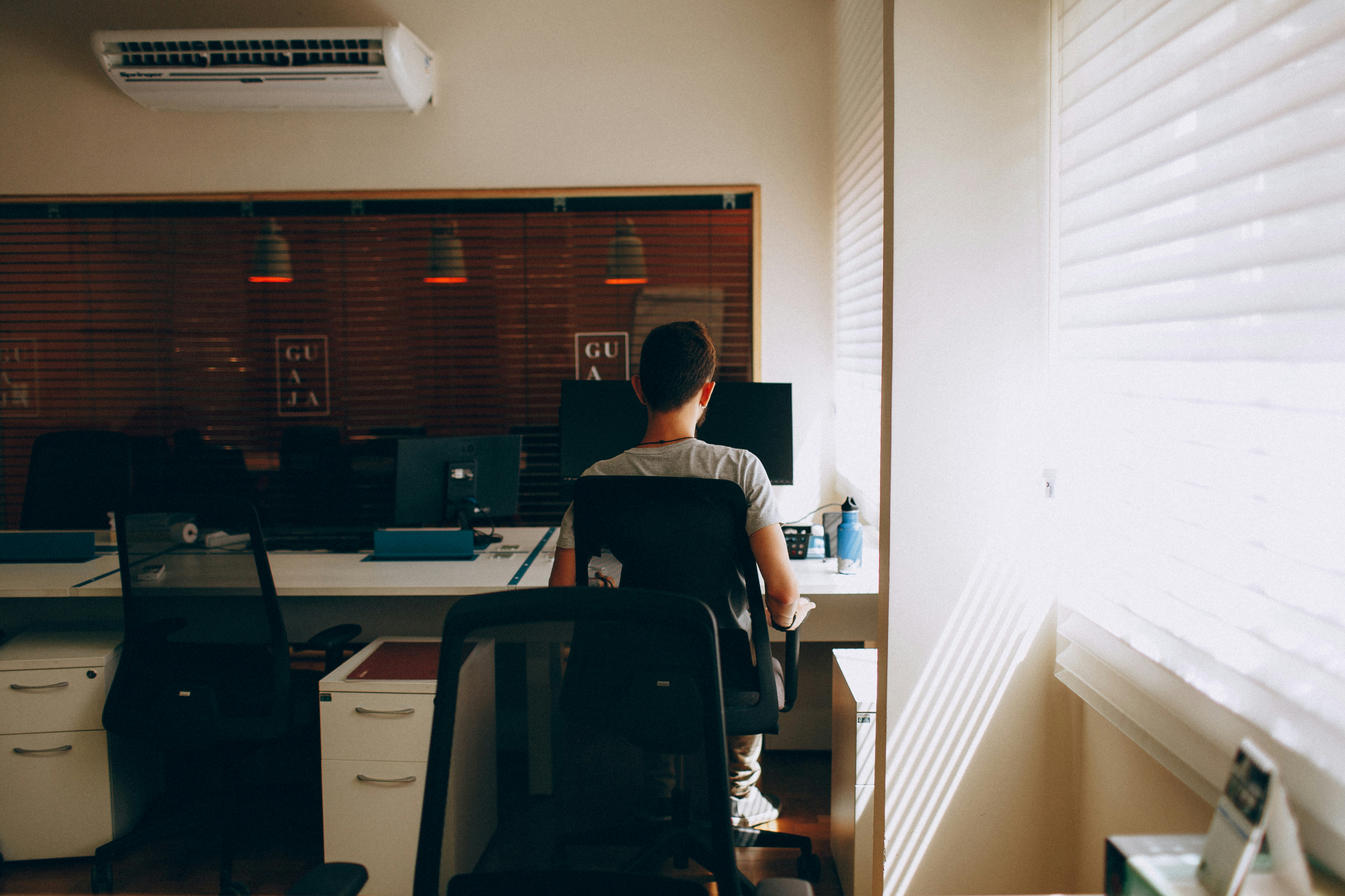 Man sitting at his desk