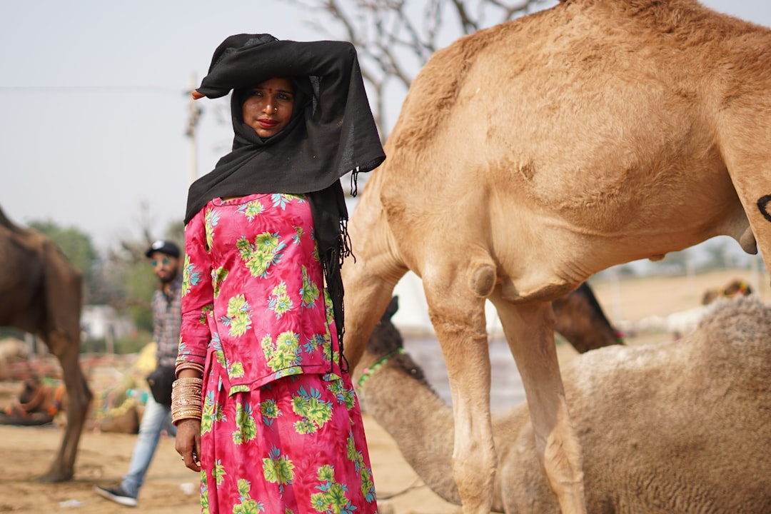 woman near camel