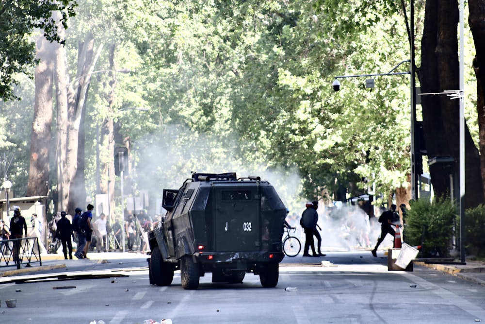 police vehicle on road