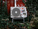 white AC condenser