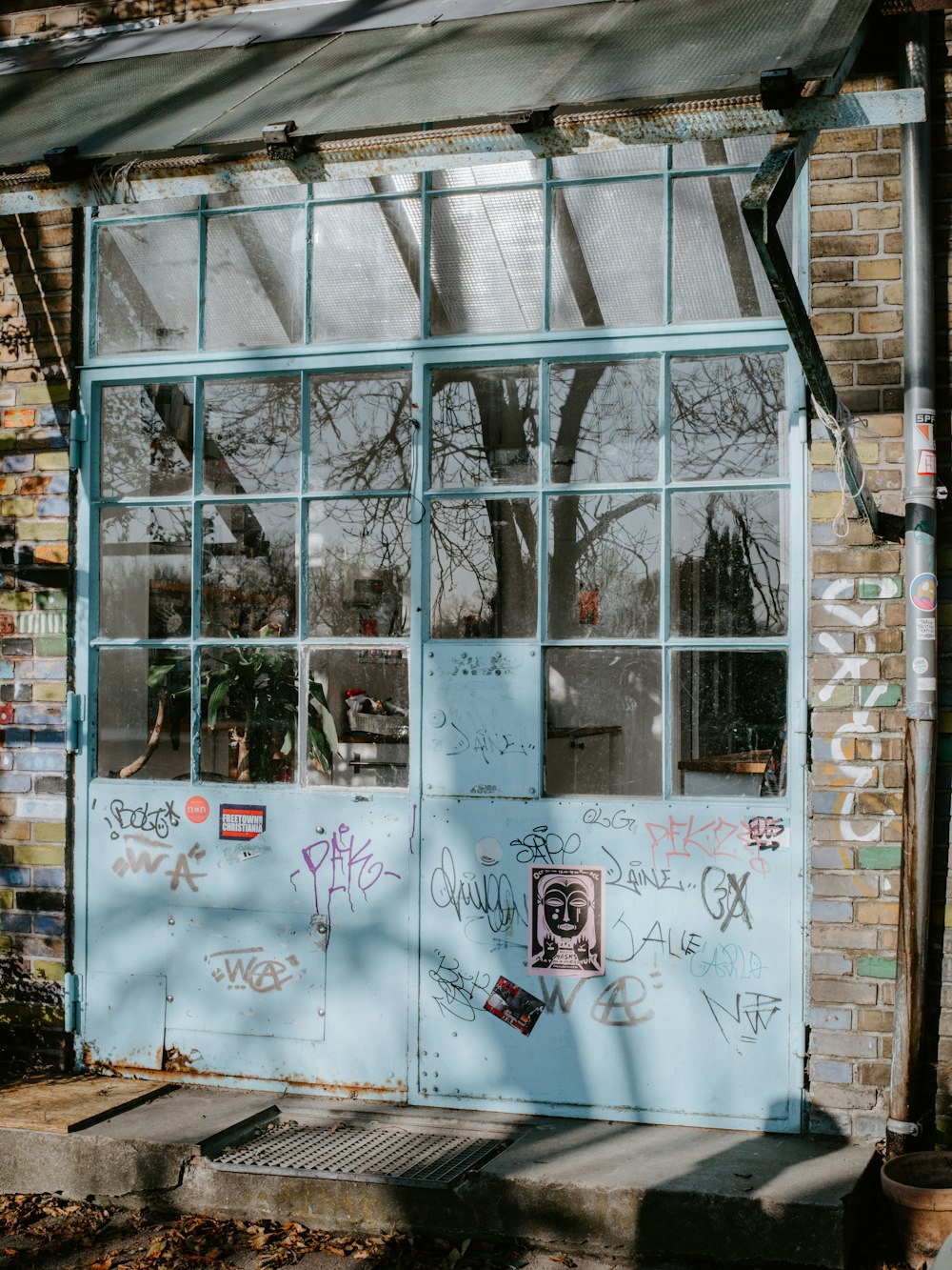 white metal window