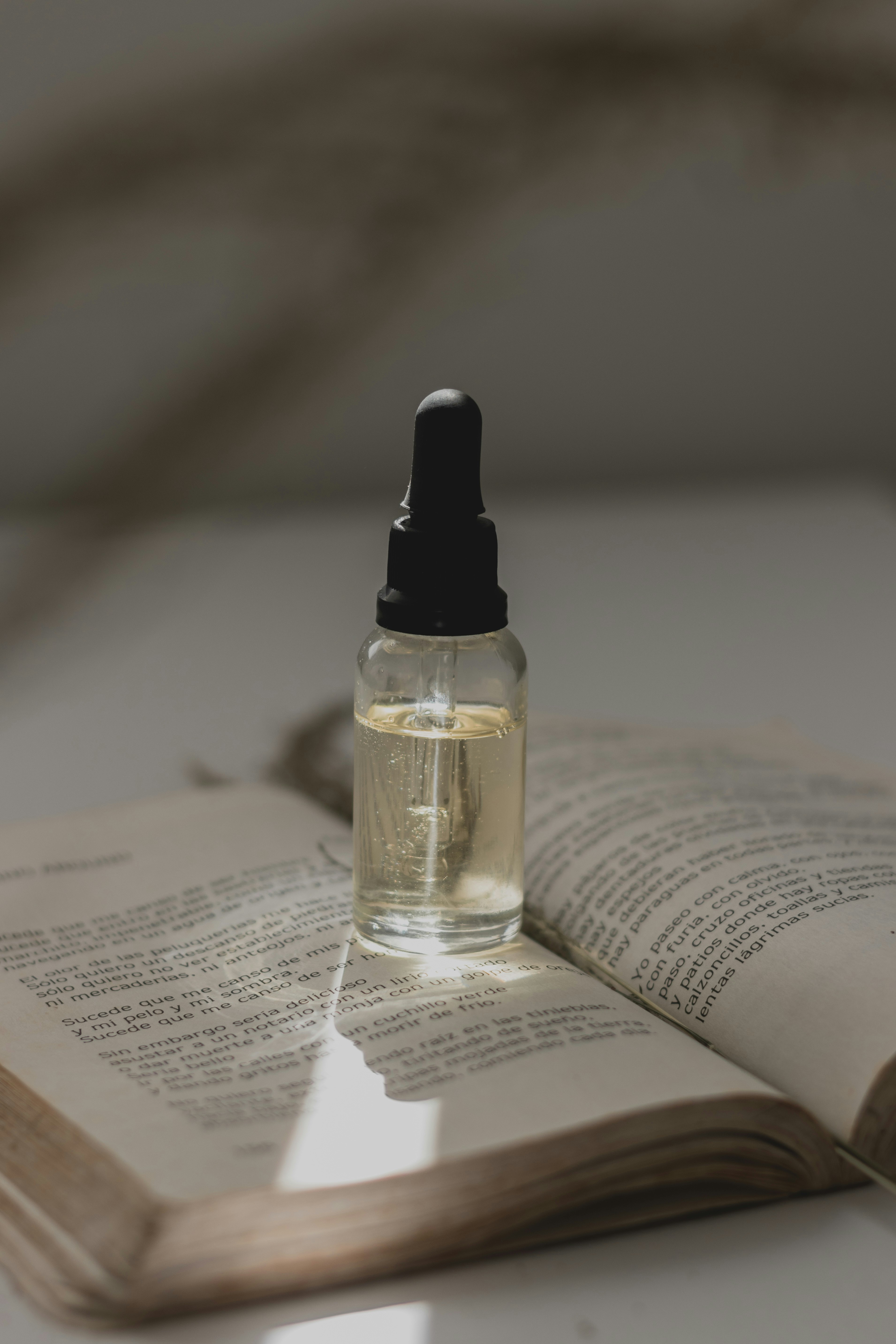 spray bottle on book
