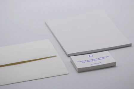 Minimalistic workspace with clear cards and white space representing customer process management