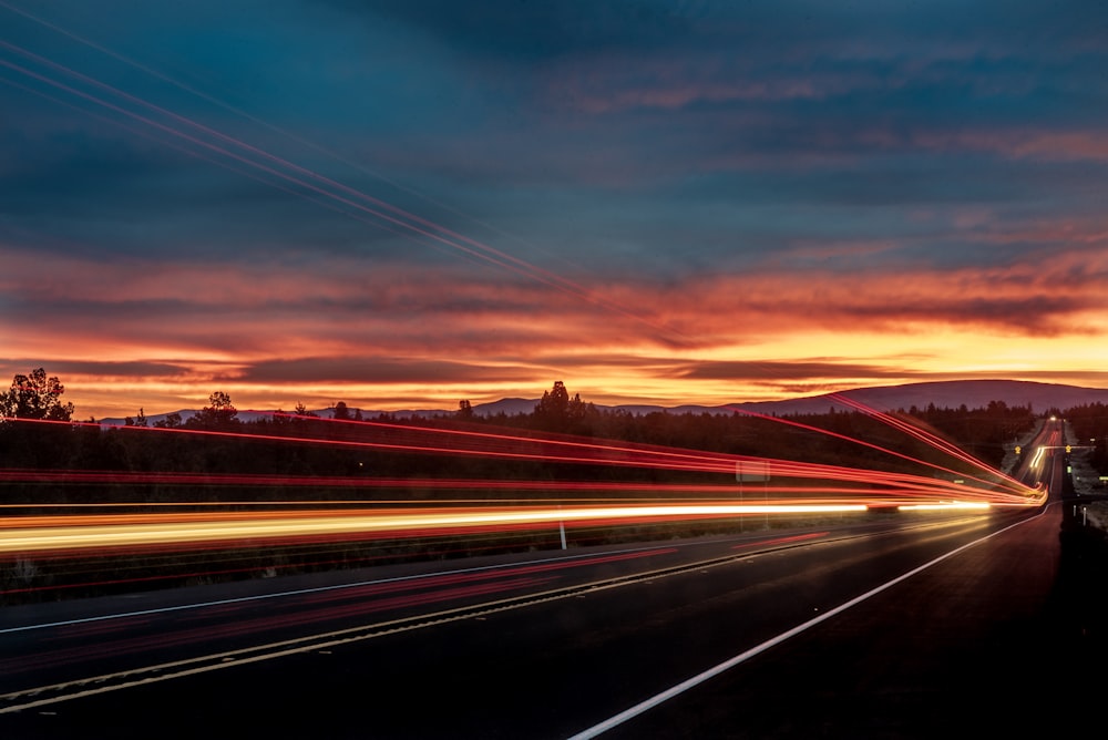 long exposure of vehicles lights photography