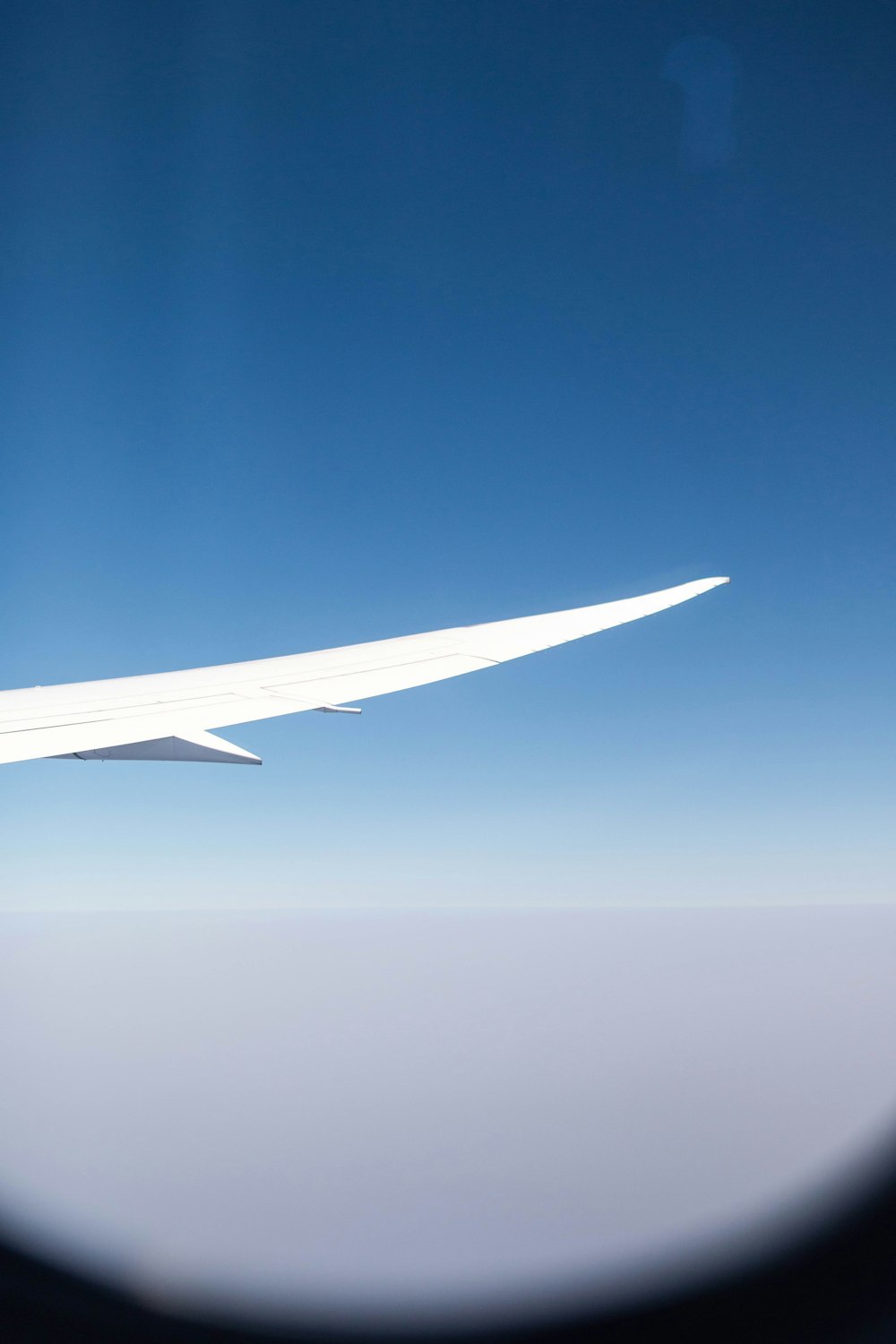 white airplane wing