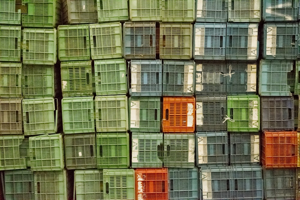 assorted plastic crate lot