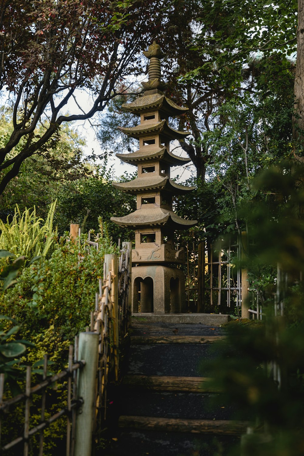 brown and white pagoda house