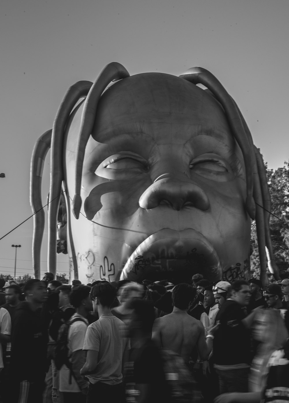 person standing near the statue