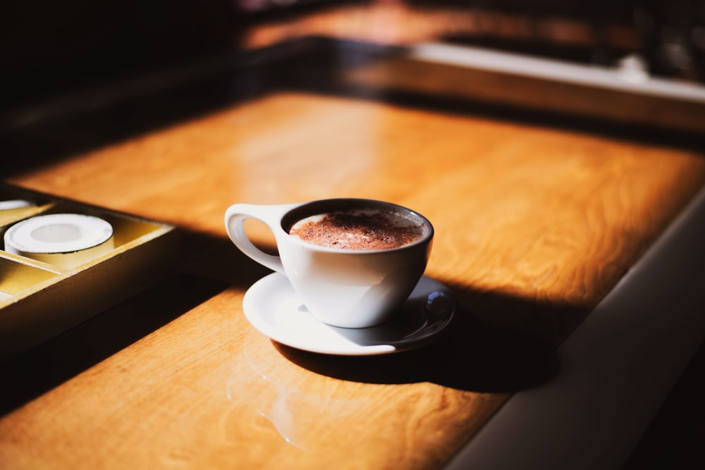 selective focus photo of cup of tea