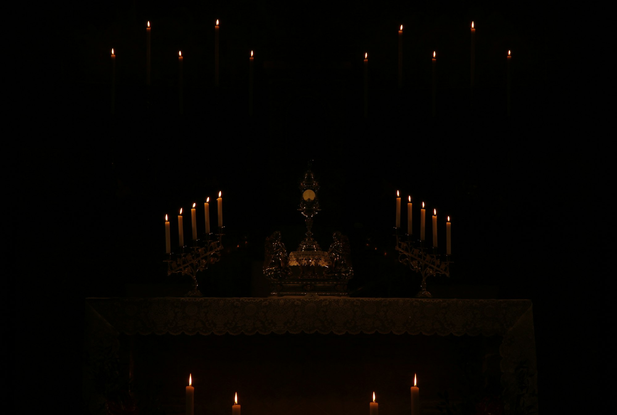 Monstrance and candles