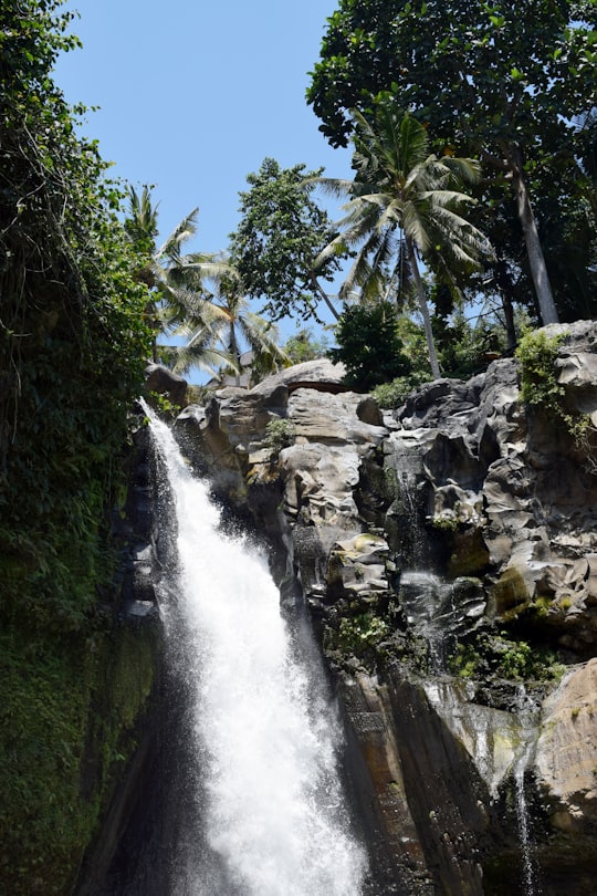 waterfalls during daytime in Tegenungan Waterfall Indonesia