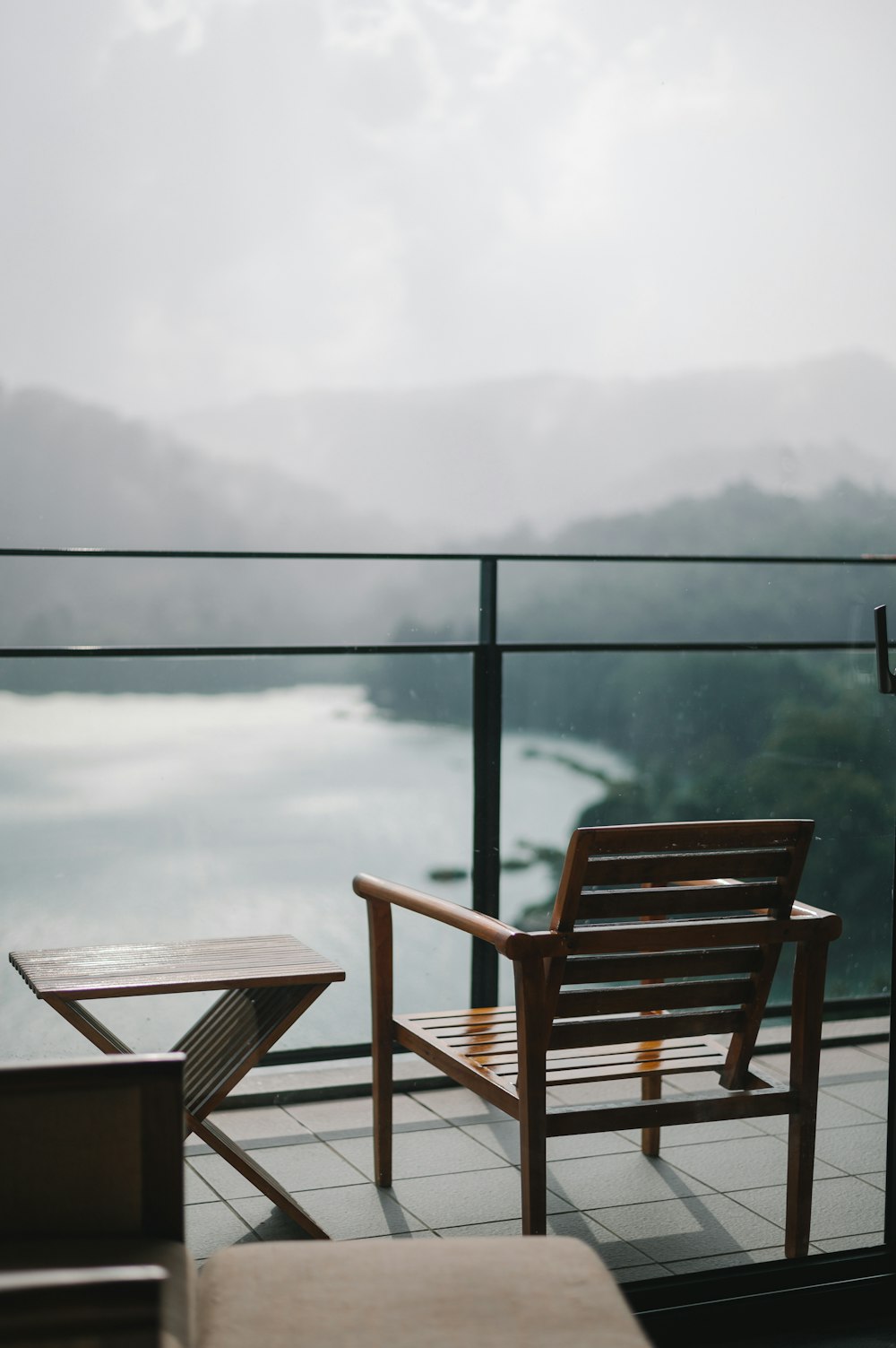 brown wooden armchair