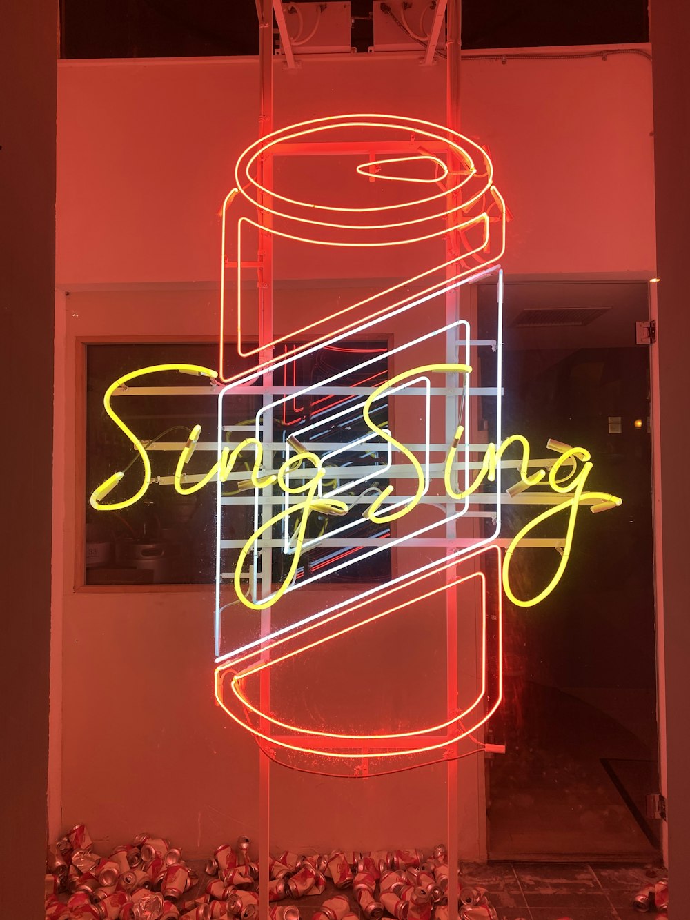 sing sign neon signage