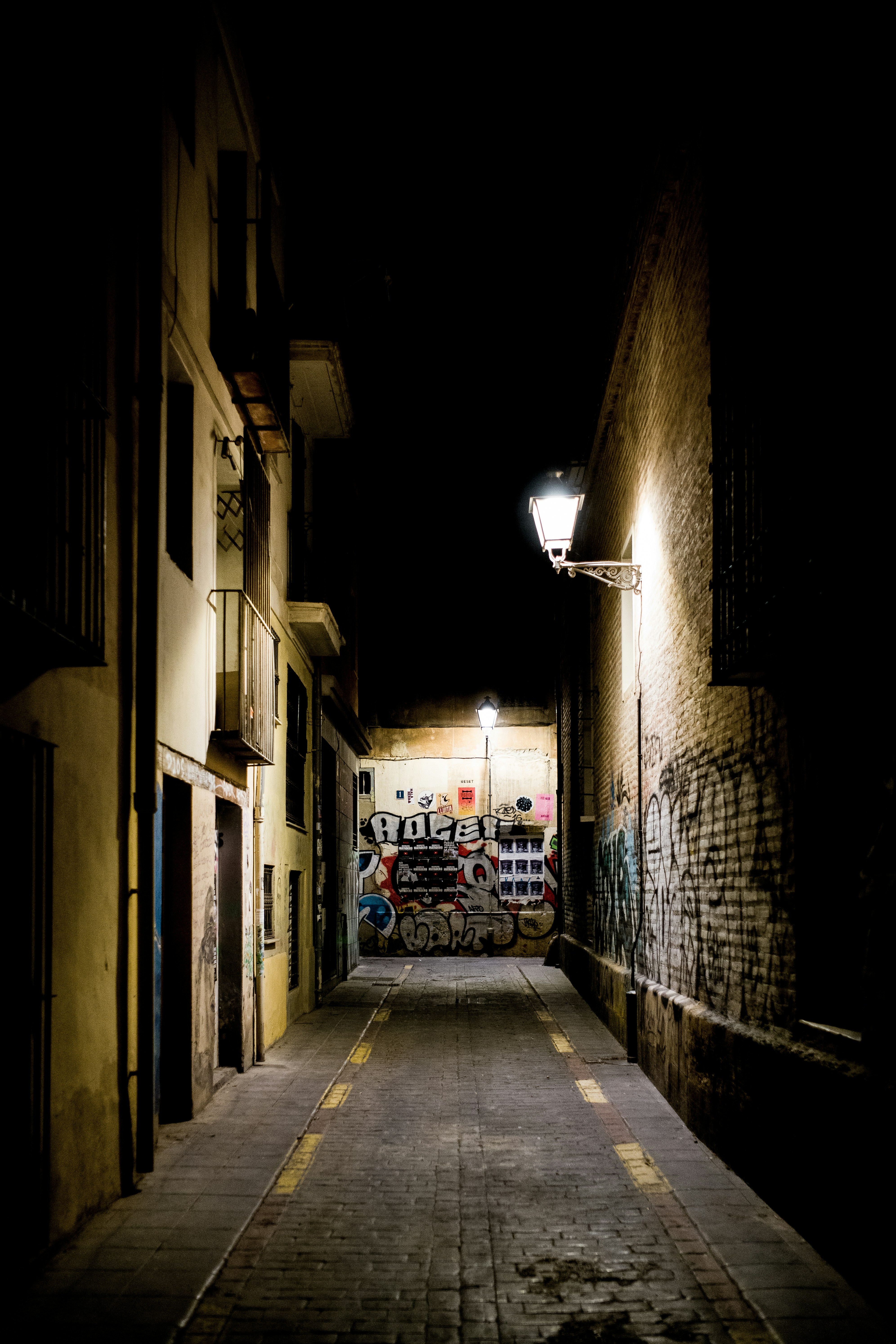 Empty Alley At Night Photo Free Urban Image On Unsplash