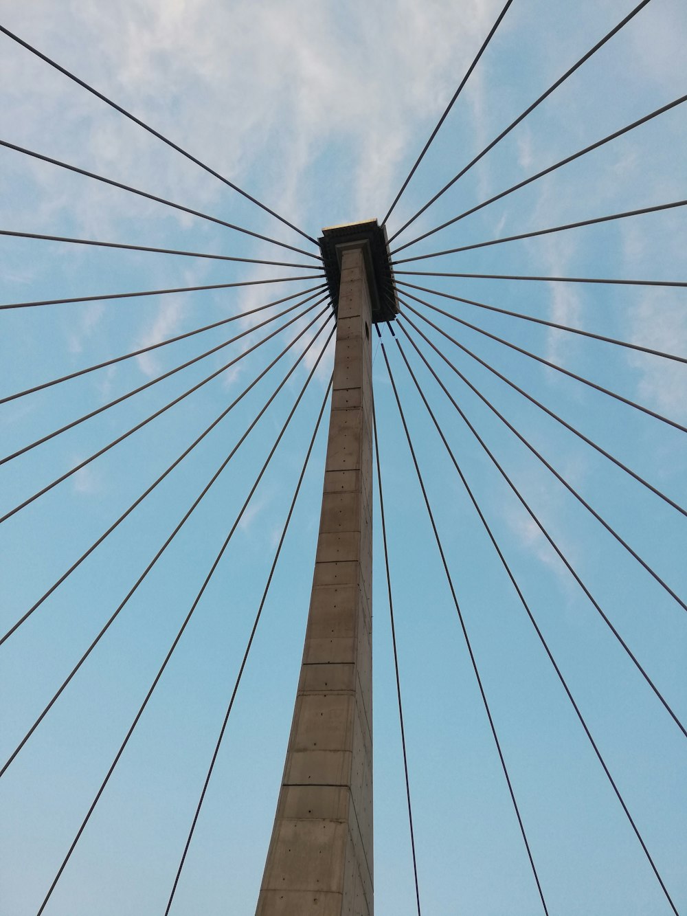 a view of the top of a very tall bridge