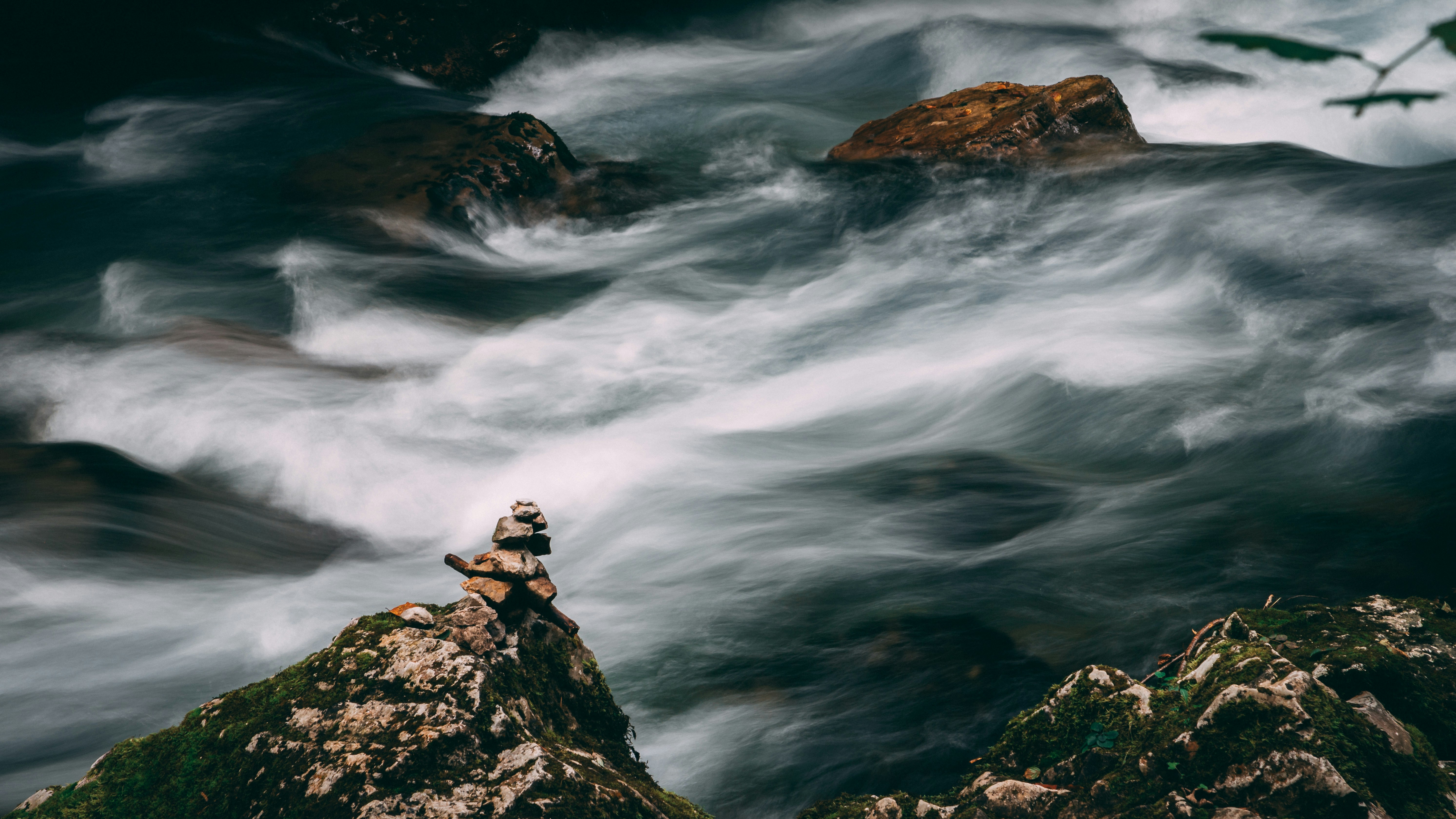 Flowing water on rock photo – Free Waterfall Image on Unsplash