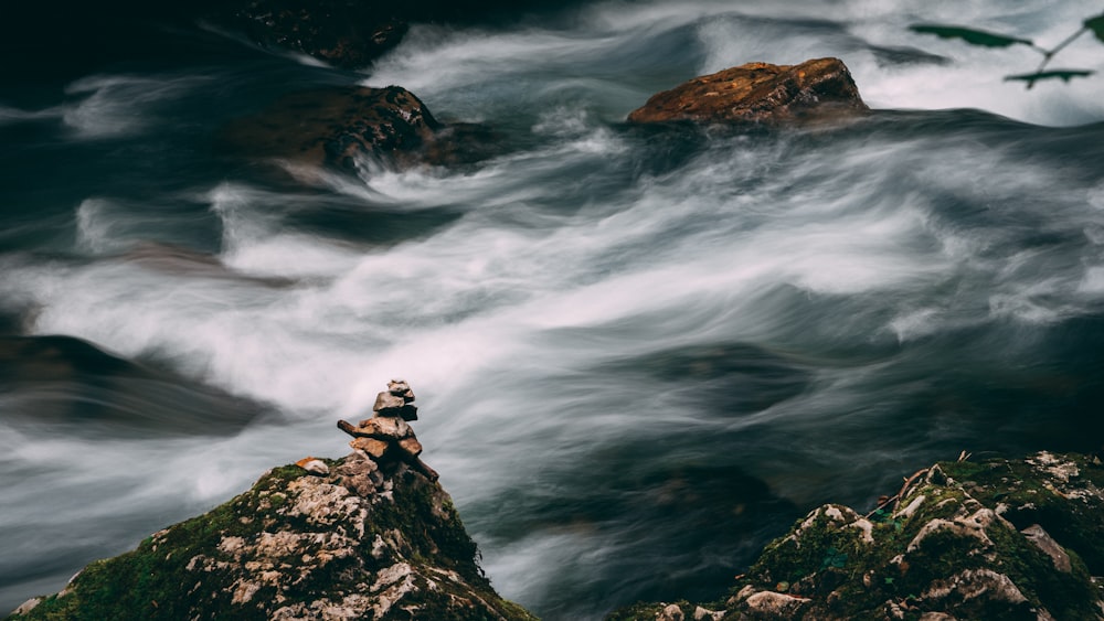 flowing water on rock