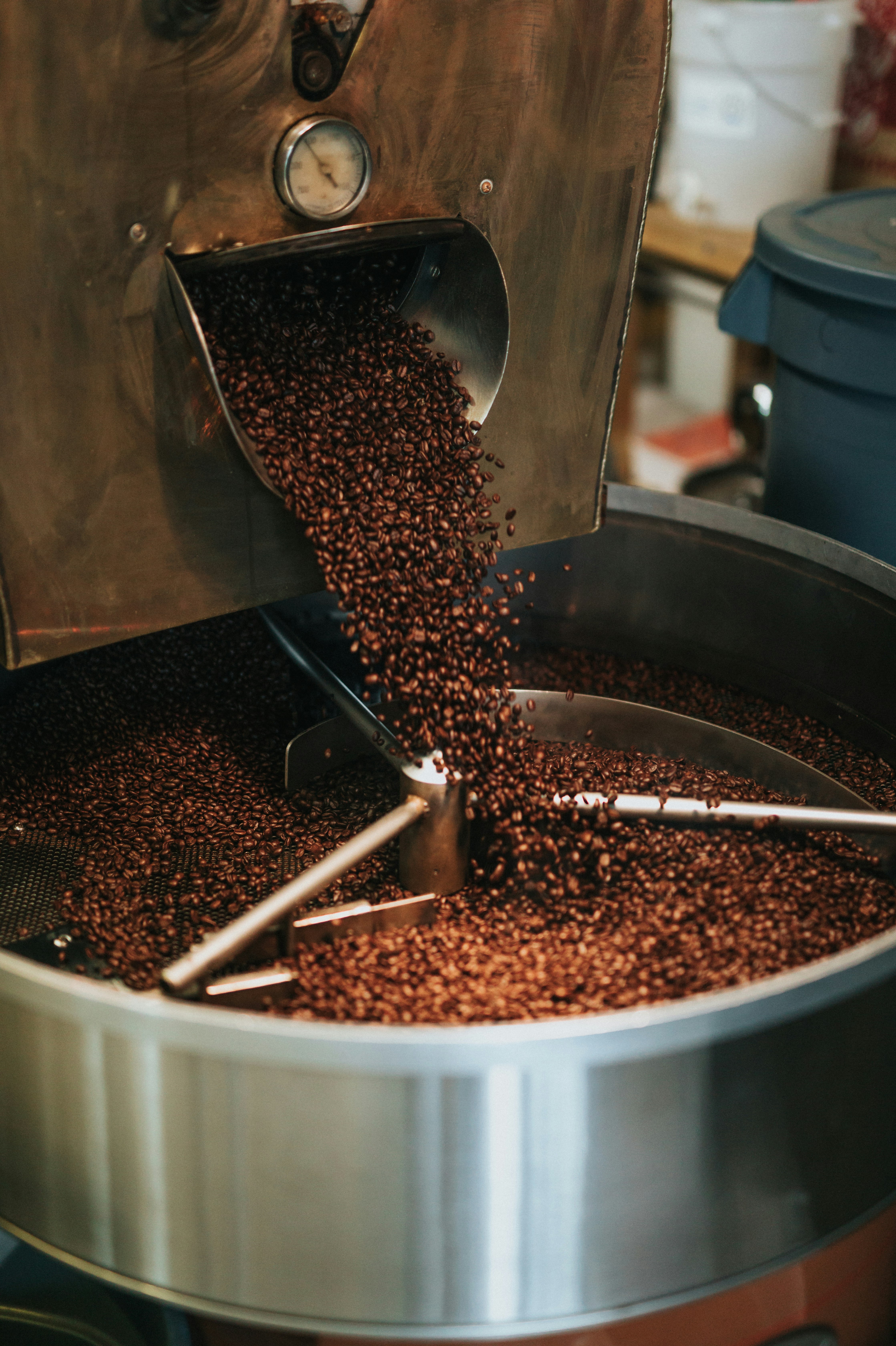 machine grinding coffee
