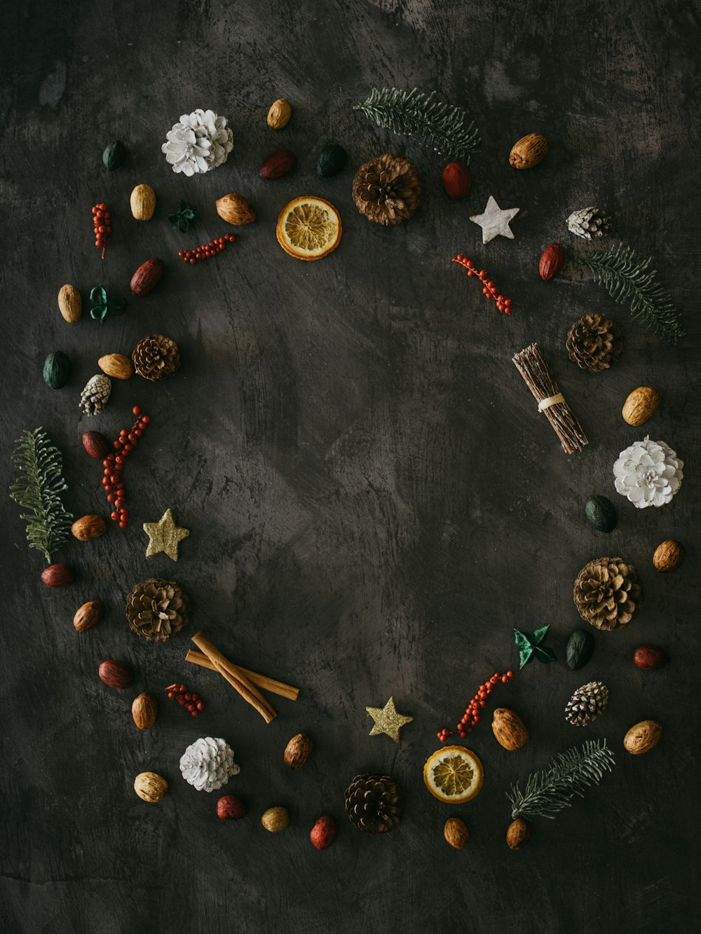 flatlay photo of dried plants and seeds