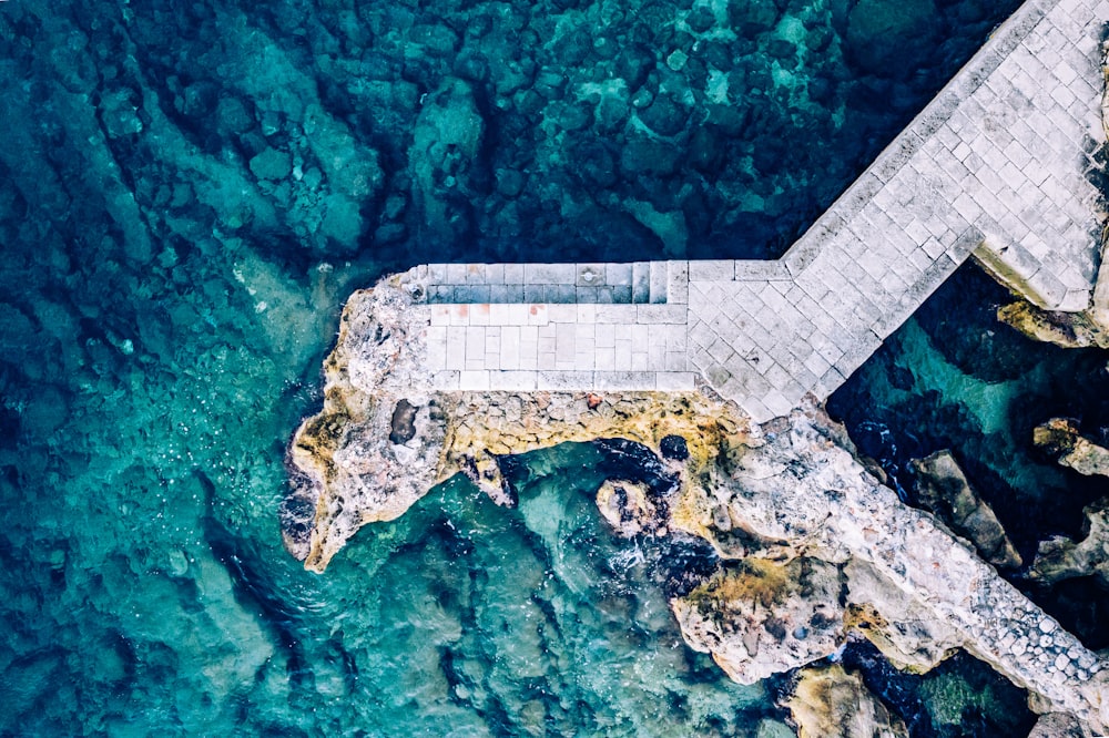 aerial photography of dock on body of water during daytime