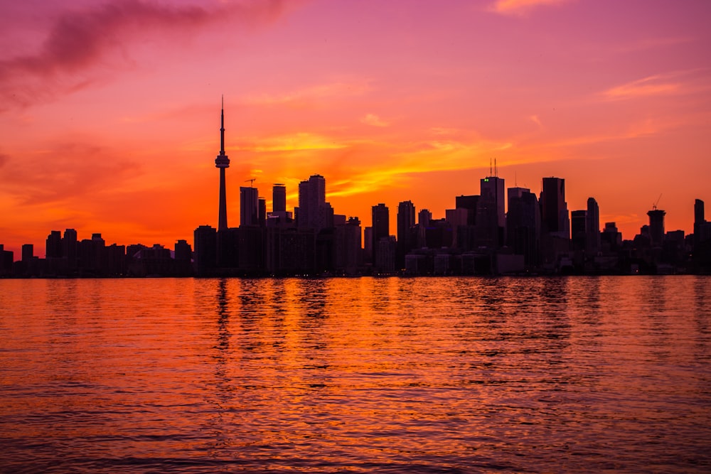 CN tower during golden hour