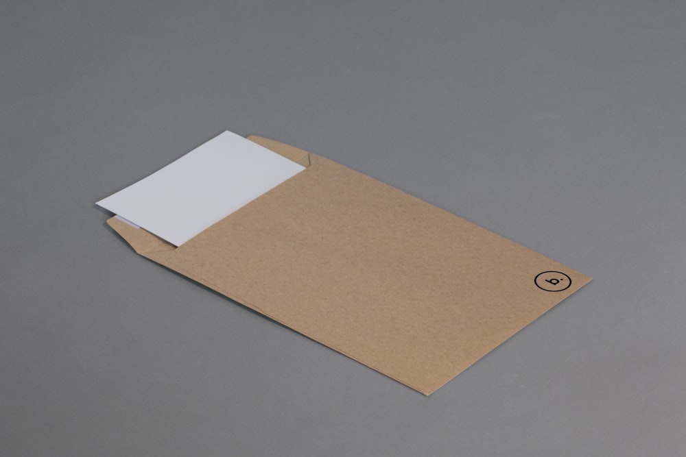 brown envelope on gray surface