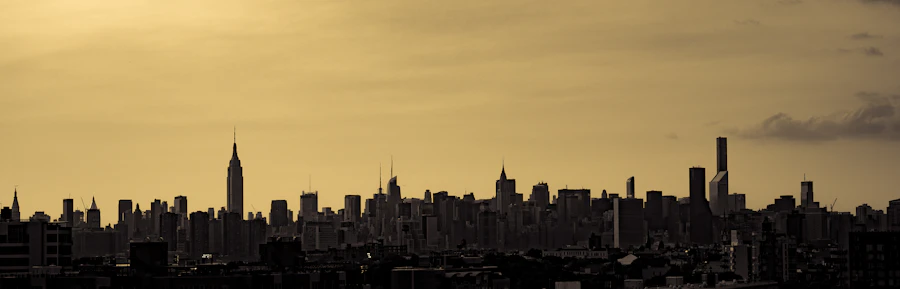 The Manhattan skyline at dusk in New York