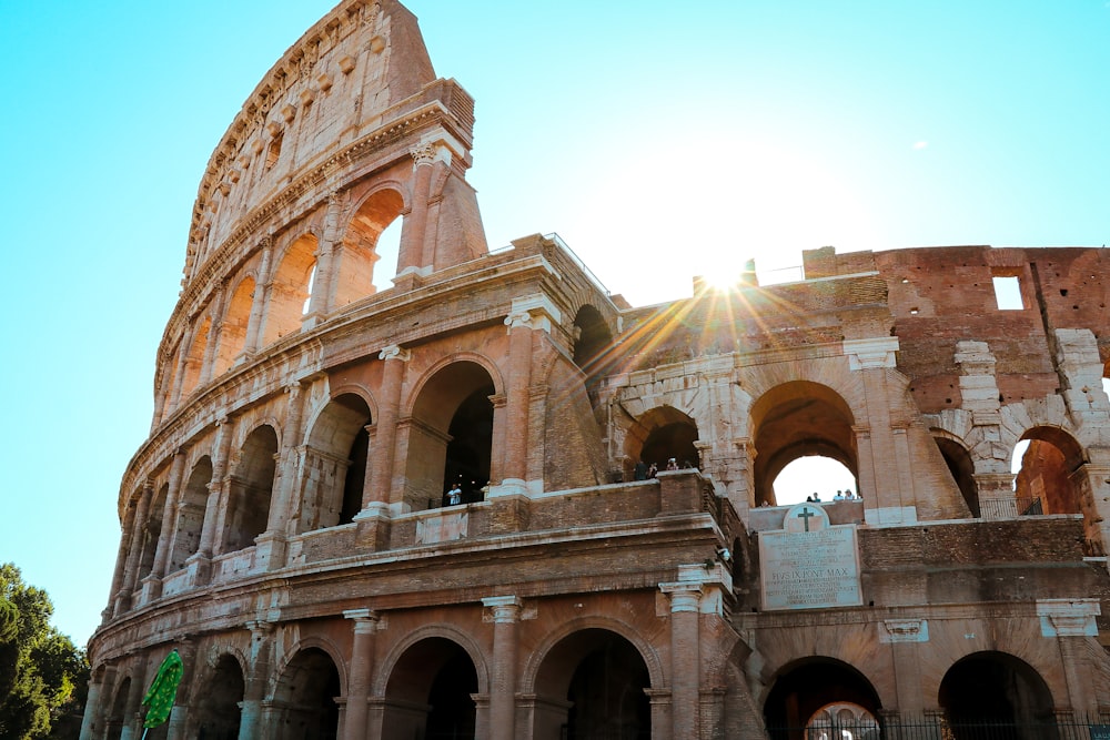 The Colosseum under blue sky