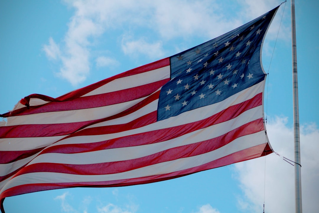 waving USA flag during daytime