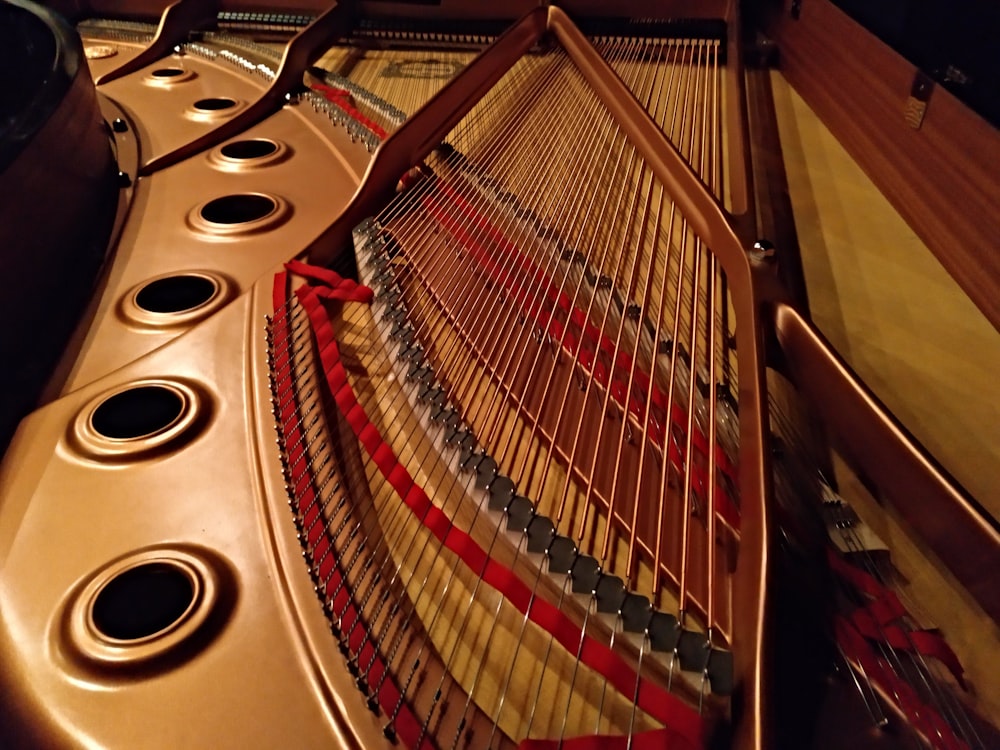 closeup photo of string instrument