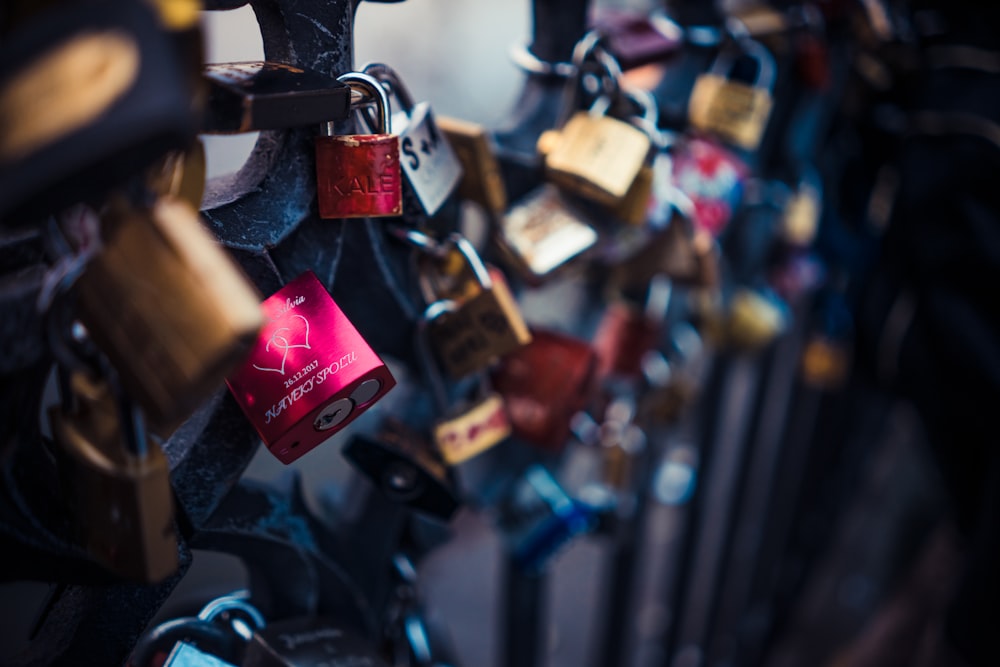 assorted-color padlocks lot